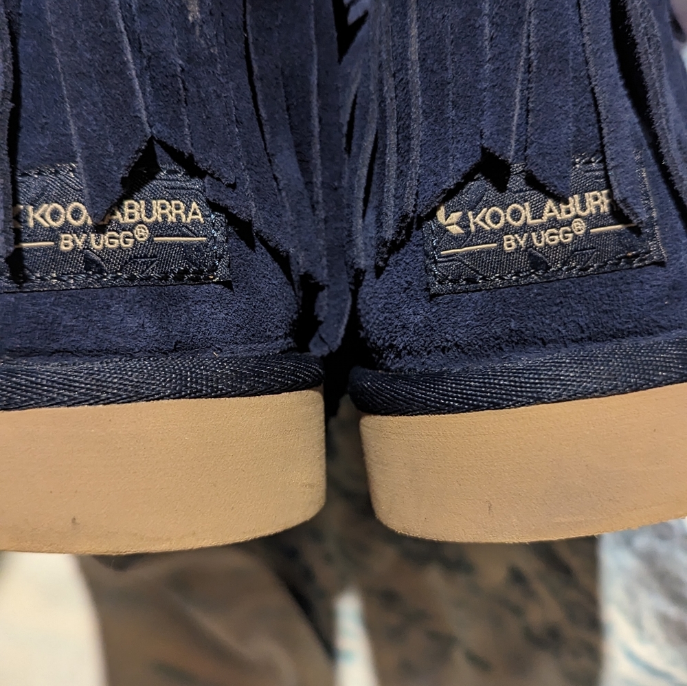 Kookaburra by UGG blue cable fringe booties